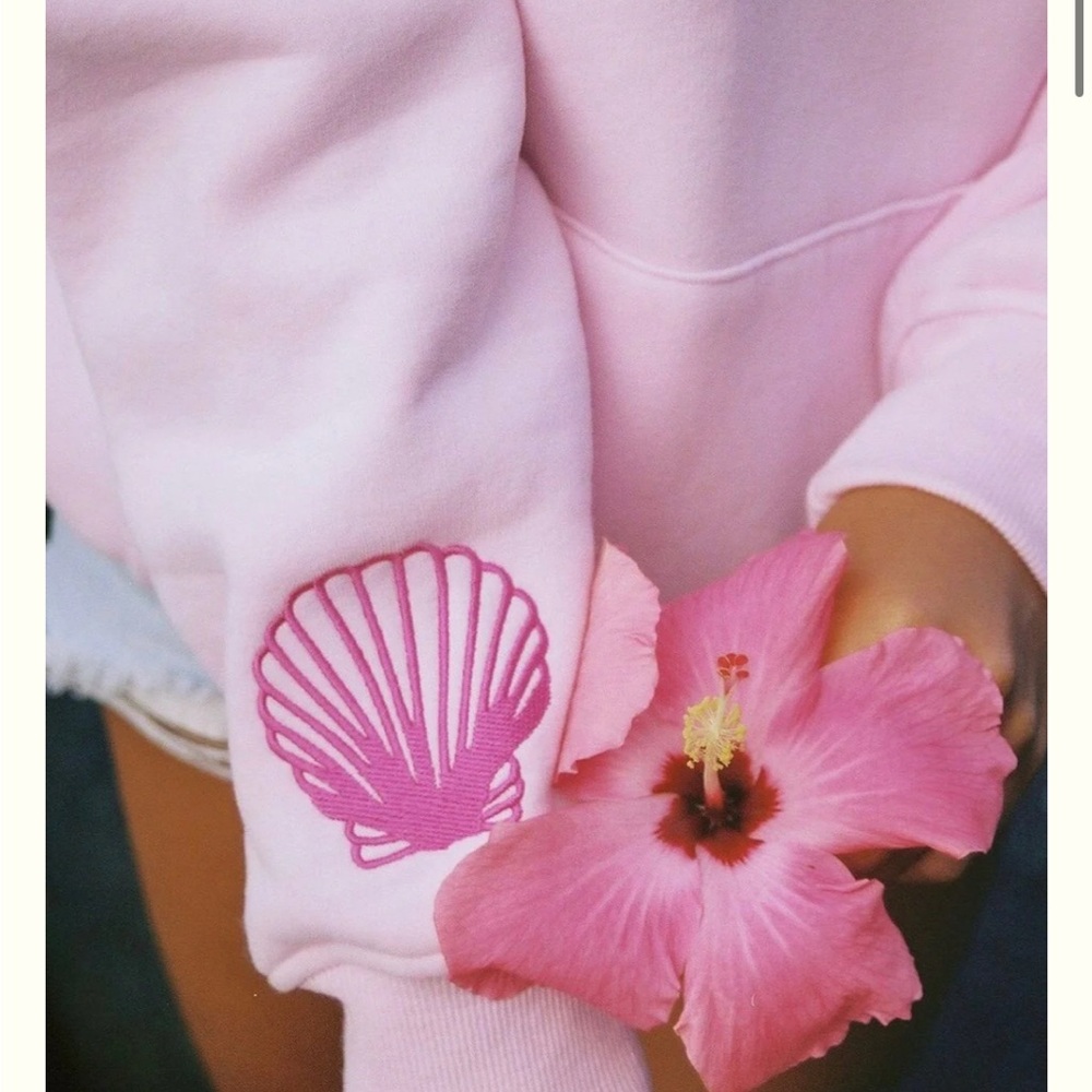 Pink Hoodie with Shell Design